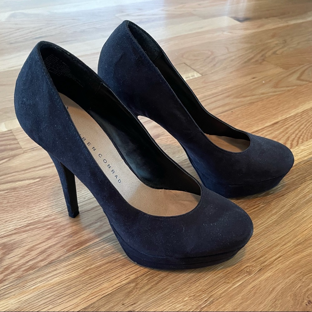Lauren Conrad Suede Black Pumps, Size 7